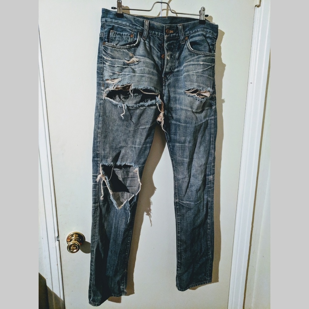 H&M Straight Leg Distressed Jeans 30x32 &Denim